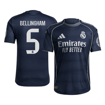 BELLINGHAM #5 Real Madrid Away Player Version Soccer Jersey 2025/26