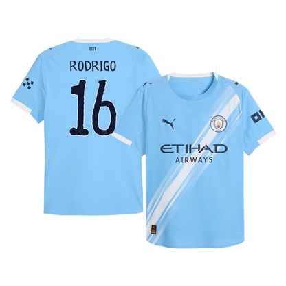 RODRIGO #16 Manchester City Home Player Version Soccer Jersey 2025/26 Blue - Club World Cup