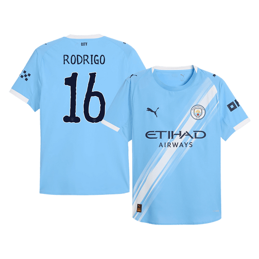 RODRIGO #16 Manchester City Home Player Version Soccer Jersey 2025/26 Blue - Club World Cup