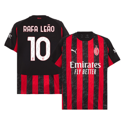 RAFA LEÃO #10 AC Milan Home Soccer Jersey 2025/26 Red&Black