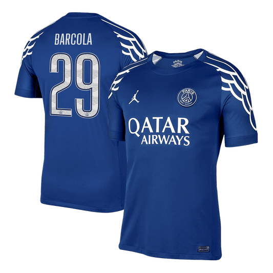 BARCOLA #29 PSG Fourth Away Soccer Jersey 2024/25 Navy - UCL