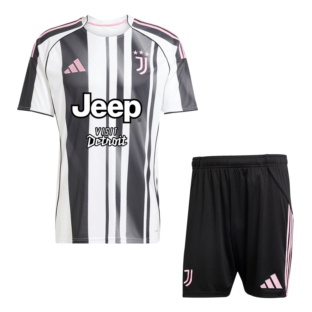 Juventus Home Soccer Jersey Kit (Jersey+Shorts) 2025/26 Black&White