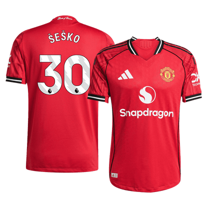 ŠEŠKO #30 Manchester United Home Player Version Soccer Jersey 2025/26