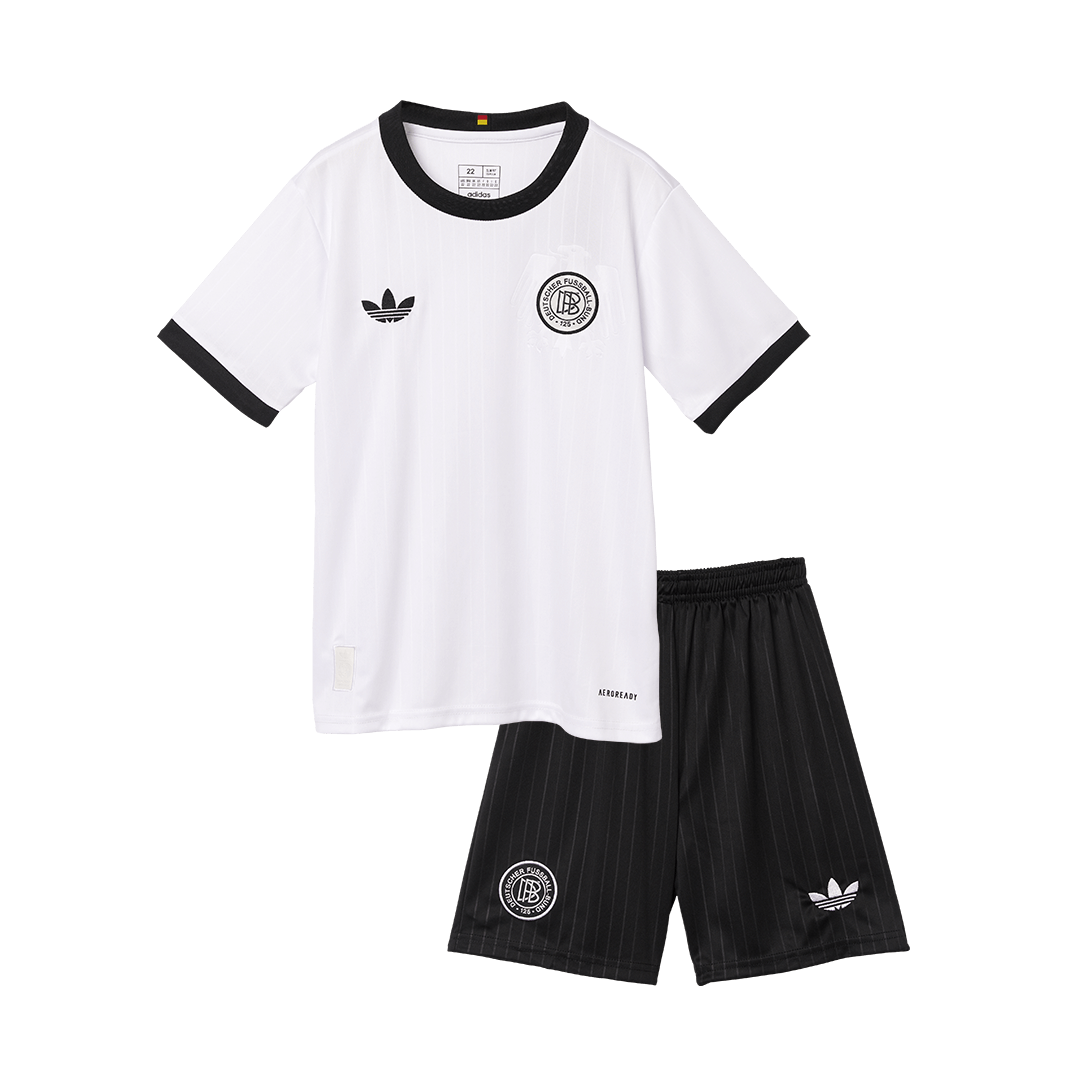 Germany 125th Anniversary Kid's Soccer Jersey Kit (Jersey+Shorts) 2025 White