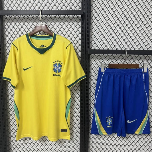 Ensemble maillot et short de football domicile Brésil Coupe du Monde 2026