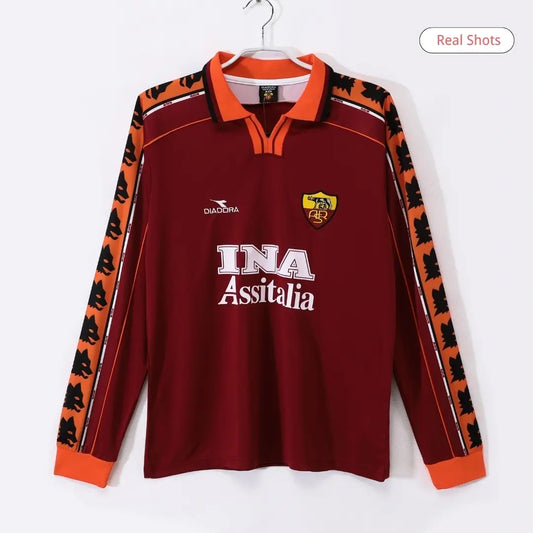 Roma 1998/99 Home Retro Soccer Long Sleeve Jersey