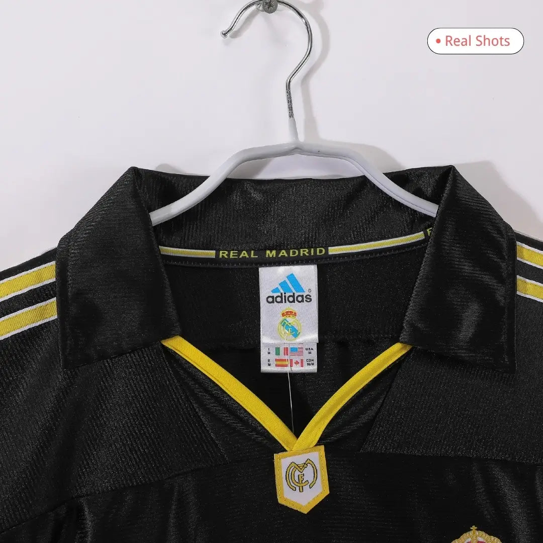 Camiseta de fútbol retro de manga larga de visitante del Real Madrid 1999/00