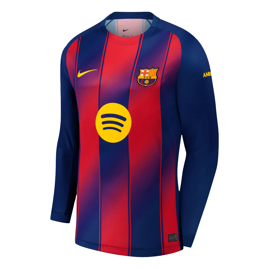 Barcelona Home Long Sleeve Soccer Jersey 2025-2026