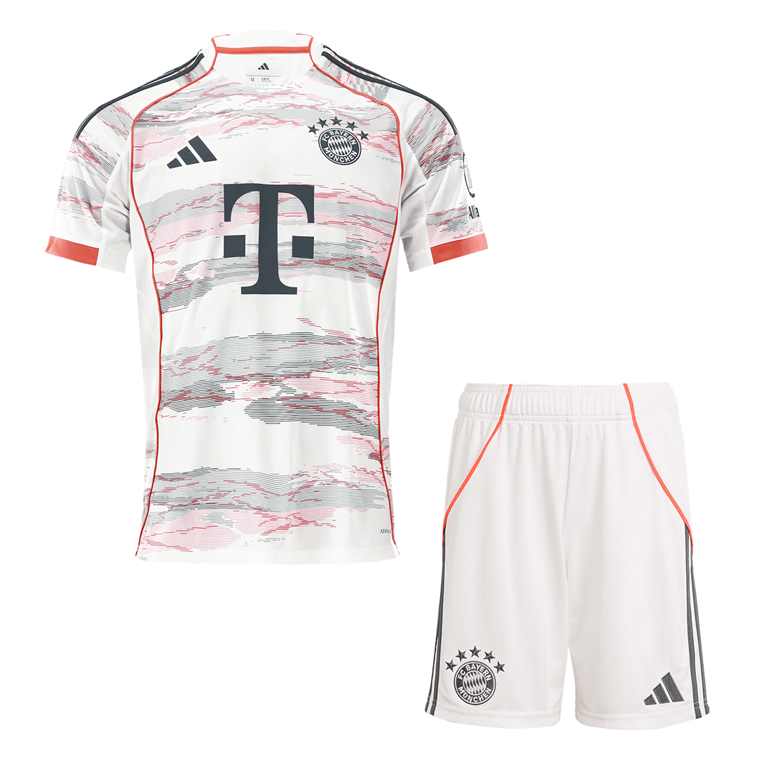 Bayern Munich Away Soccer Jersey Kit (Jersey+Shorts) 2025/26 White