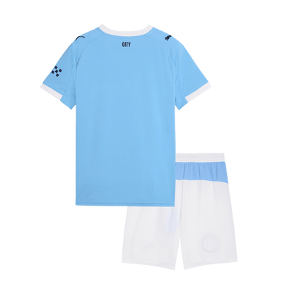 Manchester City Kid's Home Soccer Jersey Kit (Jersey+Shorts) 2025/26 Blue