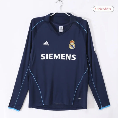 Real Madrid 2005/06 Away Long Sleeve Retro Soccer Jersey