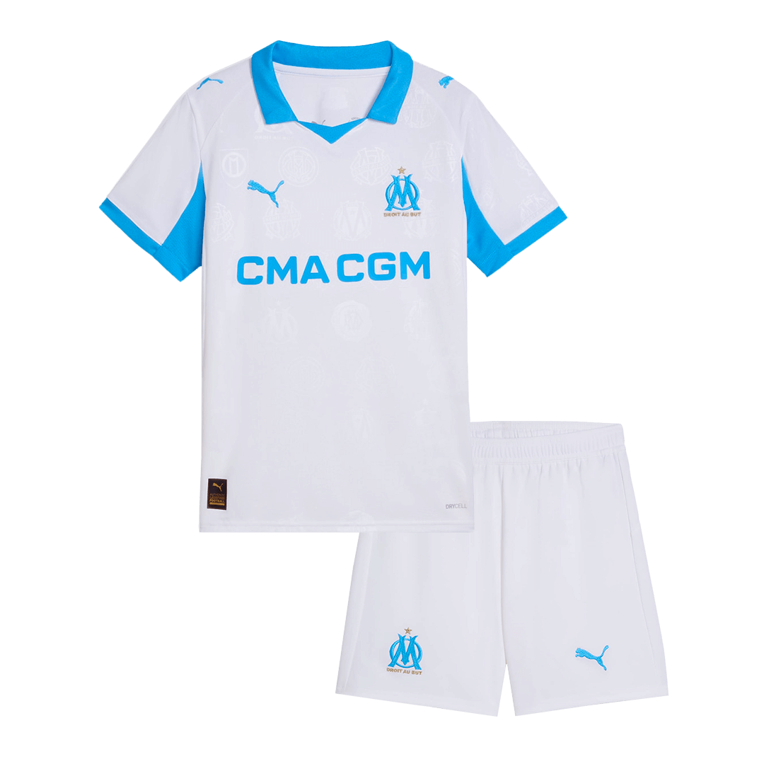 Marseille Kid's Home Kit - Jersey+Shorts 2025/26