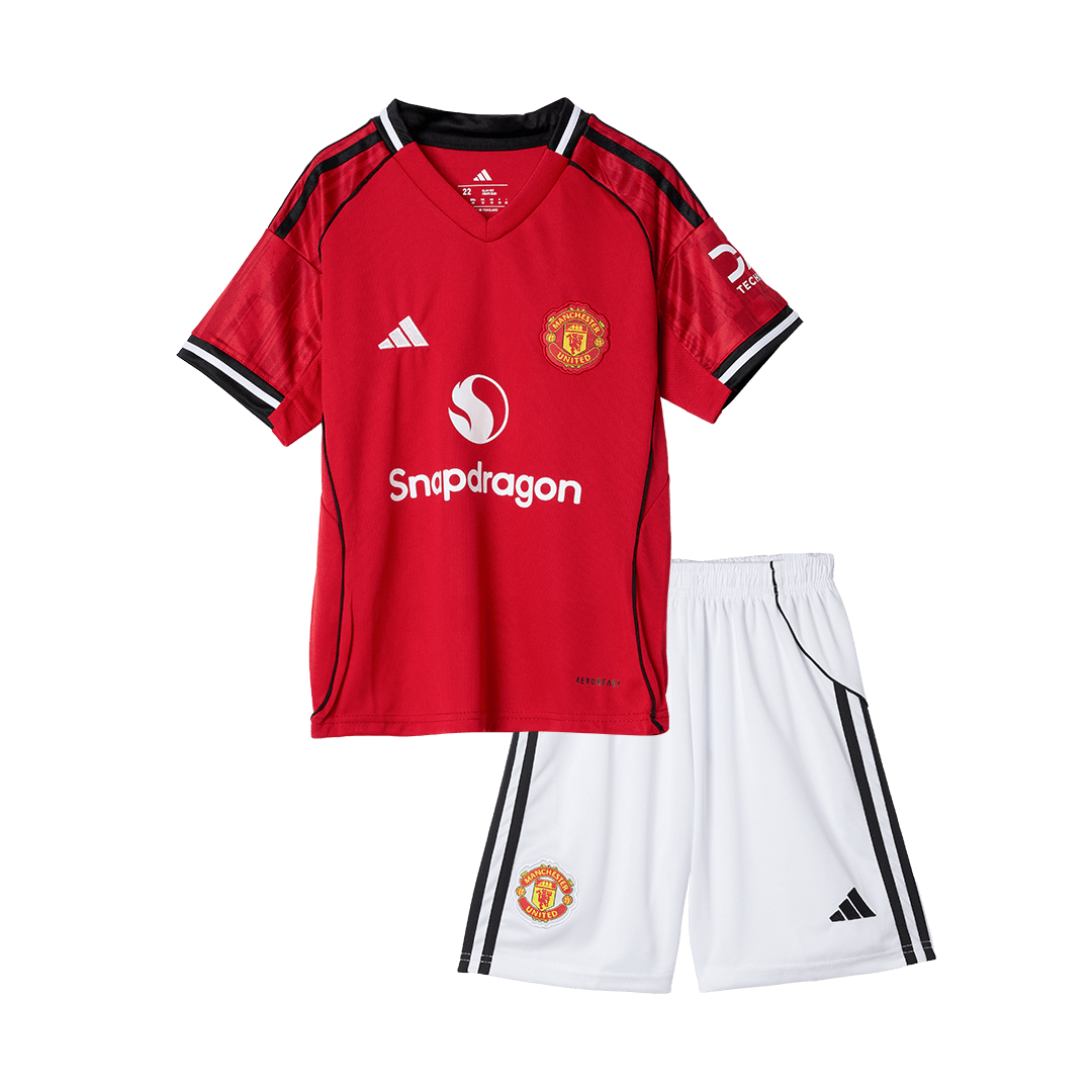 Manchester United Kid's Home Jersey 2025/26 Kit - Jersey+Shorts