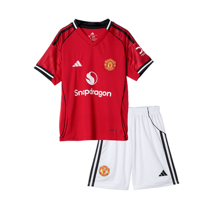Manchester United Kid's Home Jersey 2025/26 Kit - Jersey+Shorts