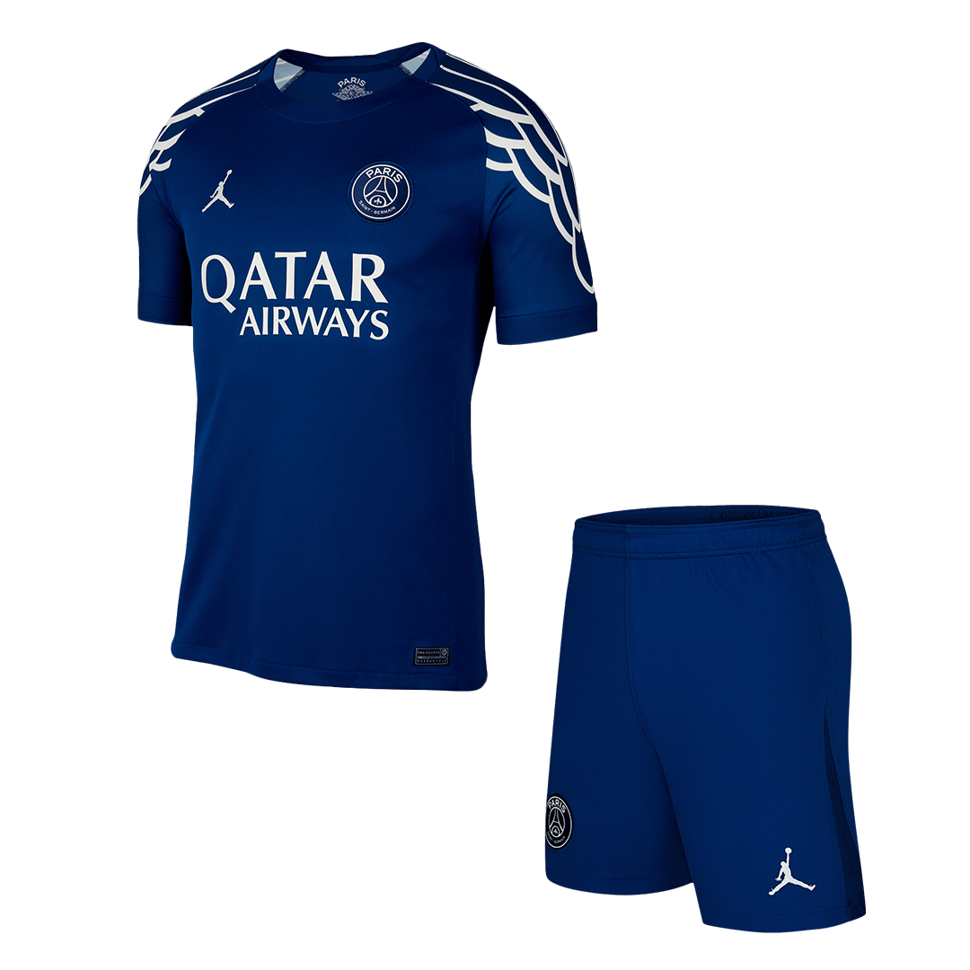 PSG Fourth Away Soccer Jersey Kit (Jersey+Shorts) 2024/25 Navy