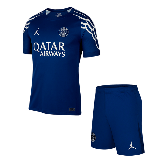 PSG Fourth Away Soccer Jersey Kit (Jersey+Shorts) 2024/25 Navy