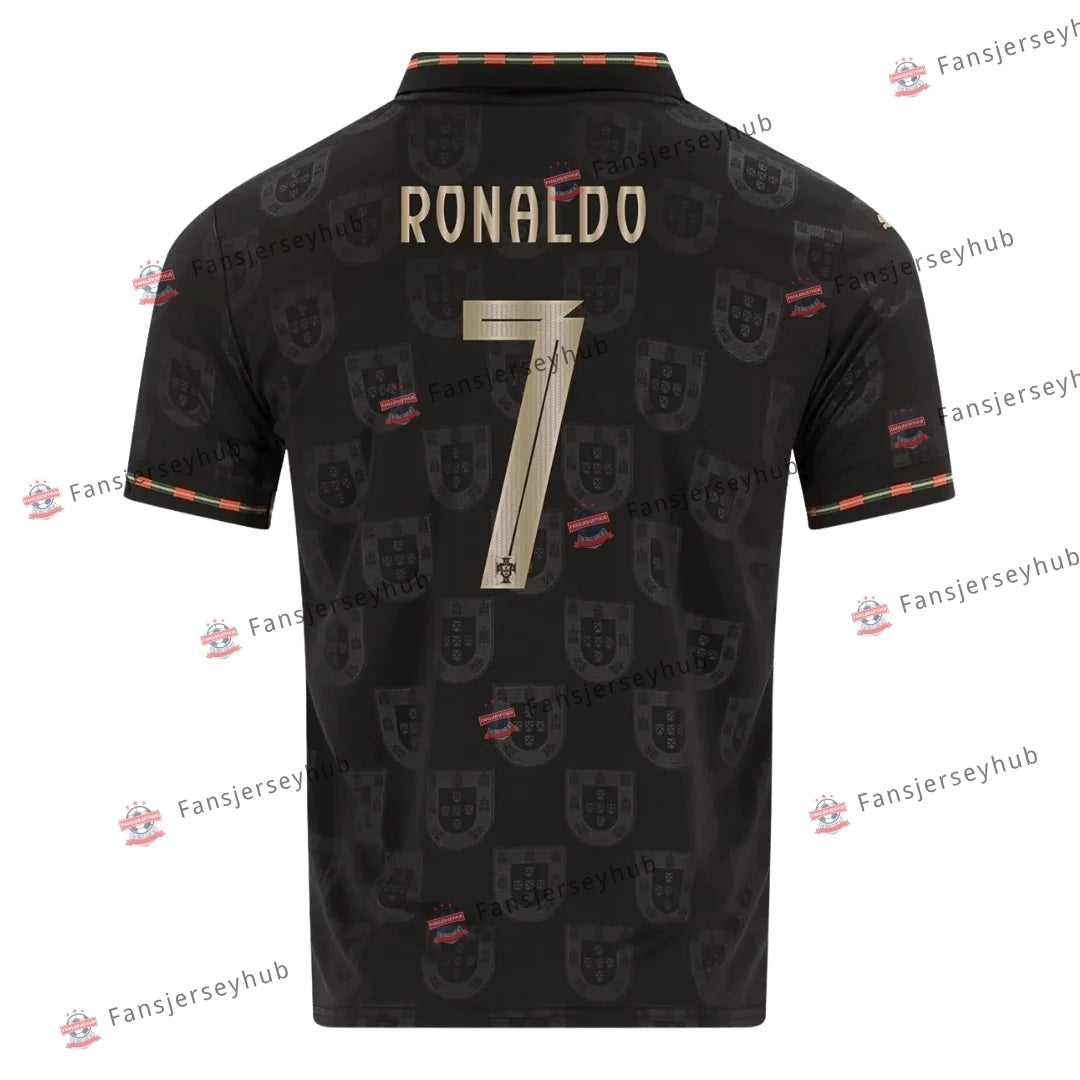 Maillot Ronaldo #7 Sélection des Quinas Édition Spéciale Pantera Negra Coupe du Monde 2026