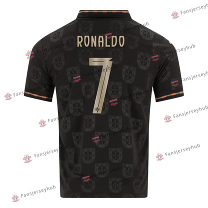 Maillot Ronaldo #7 Sélection des Quinas Édition Spéciale Pantera Negra Coupe du Monde 2026