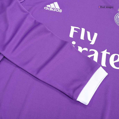 Real Madrid 2016/17 Away Long Sleeve Retro Soccer Jersey
