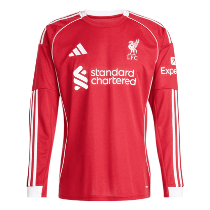 Liverpool Home Long Sleeve Soccer Jersey 2025/26
