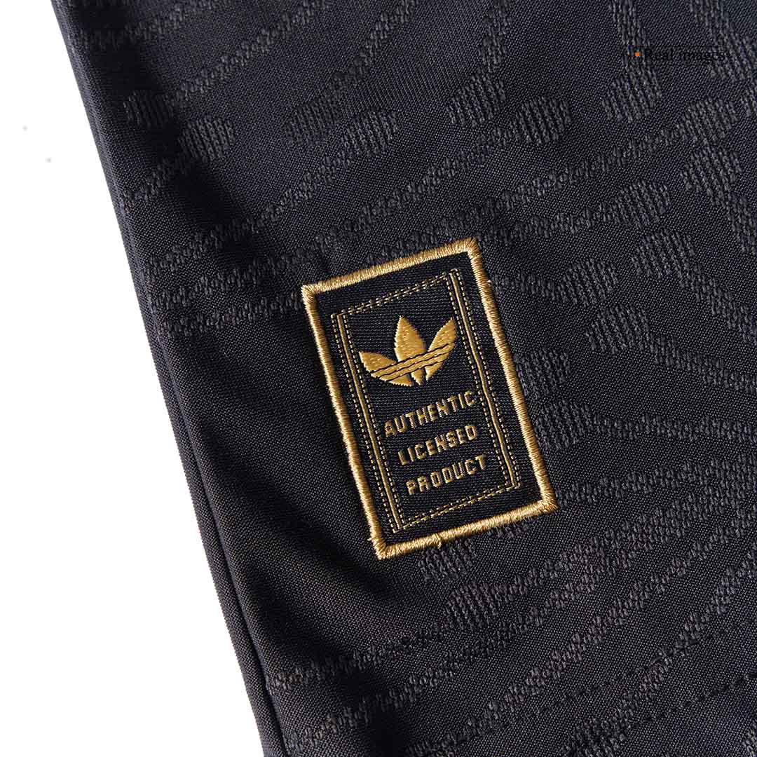 Mexico Third Away Player Version Long Sleeve Soccer Jersey Kit (Jersey+Shorts) 2025 Black - Gold Cup