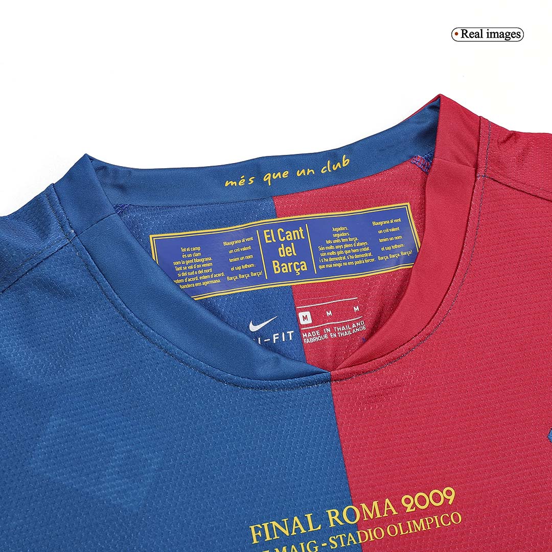 MESSI #10 Barcelona 2008/09 Home Long Sleeve Retro Soccer Jersey - UCL Final