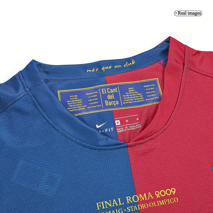 MESSI #10 Barcelona 2008/09 Home Long Sleeve Retro Soccer Jersey - UCL Final
