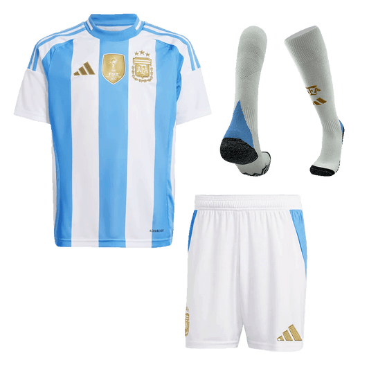Argentina Kid's Home Football Jersey Kit (Jersey+Shorts+Socks) 2024