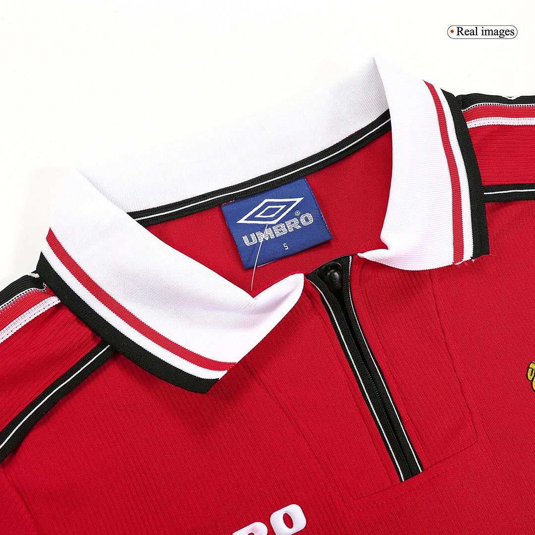 Manchester United 1998/99 Home Long Sleeve Retro Soccer Jersey