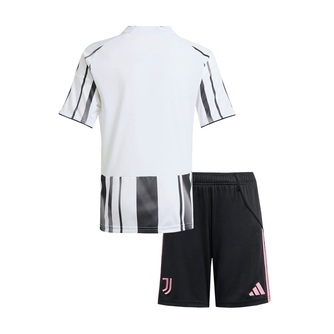 Juventus Kid's Home Soccer Jersey Kit(Jersey+Shorts) 2025/26 Black&White