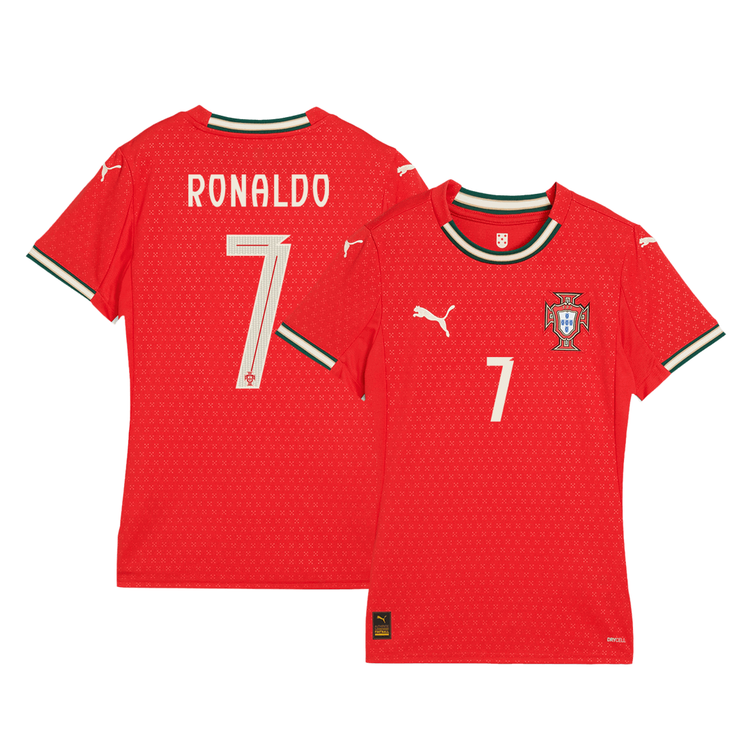 RONALDO #7 Portugal Women's Home Football Jersey 2025 Red