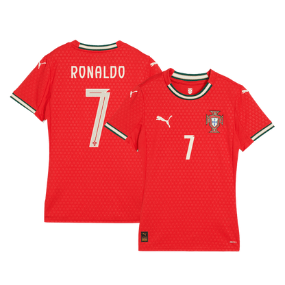 RONALDO #7 Portugal Women's Home Football Jersey 2025 Red
