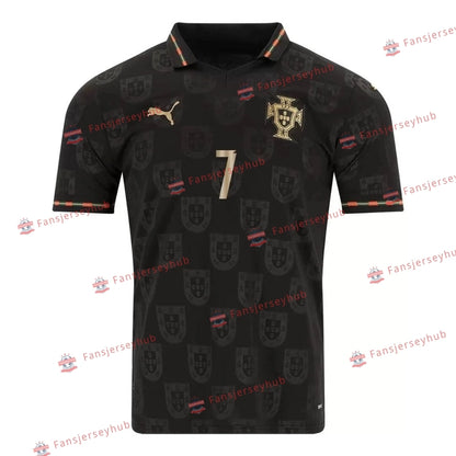 Maillot Ronaldo #7 Sélection des Quinas Édition Spéciale Pantera Negra Coupe du Monde 2026