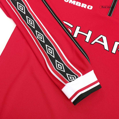 Manchester United 1998/99 Home Long Sleeve Retro Soccer Jersey