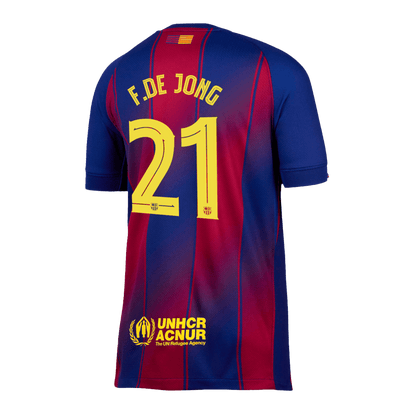 F.DE JONG #21 Barcelona Home Soccer Jersey 2025/26 - UCL