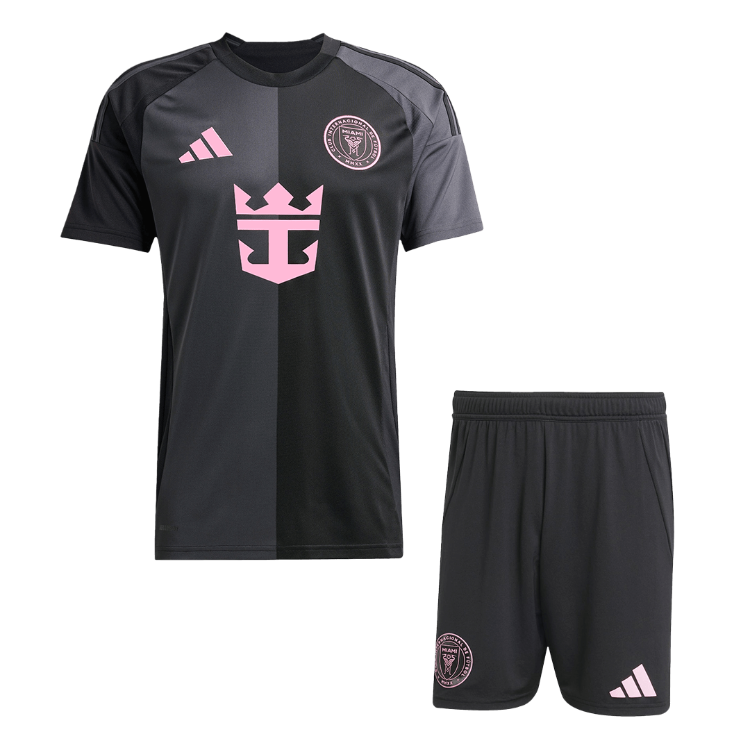 Inter Miami Away Soccer Jersey Kit (Jersey+Shorts) 2025 Black&Gray