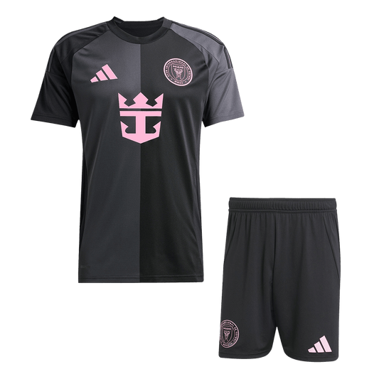 Inter Miami Away Soccer Jersey Kit (Jersey+Shorts) 2025 Black&Gray