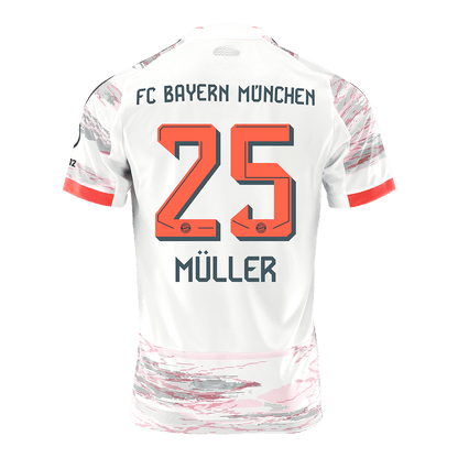 MÜLLER #25 Bayern Munich Away Soccer Jersey 2025/26 White