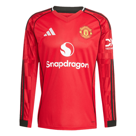 Manchester United Home Long Sleeve Soccer Jersey 2025/26