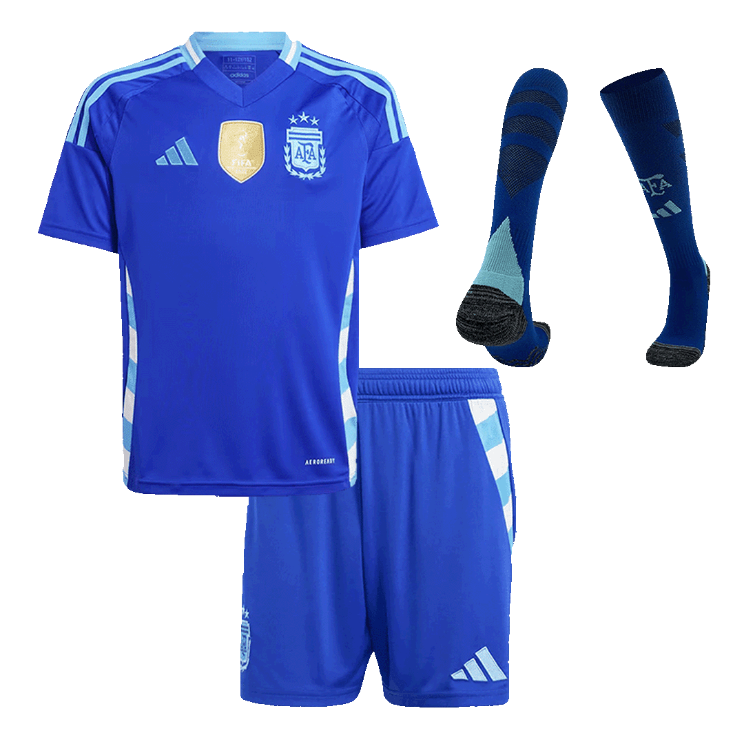 Argentina Kid's Away Football Jersey Kit (Jersey+Shorts+Socks) 2024