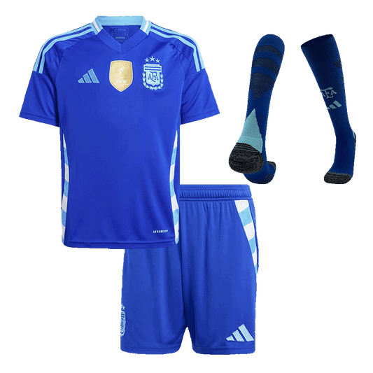 Argentina Kid's Away Football Jersey Kit (Jersey+Shorts+Socks) 2024