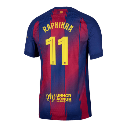 RAPHINHA #11 Barcelona Home Player Version Soccer Jersey 2025/26 - UCL