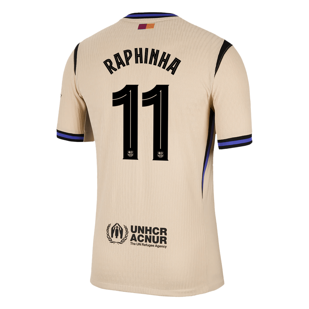 RAPHINHA #11 Barcelona Away Player Version Soccer Jersey 2025/26 - UCL