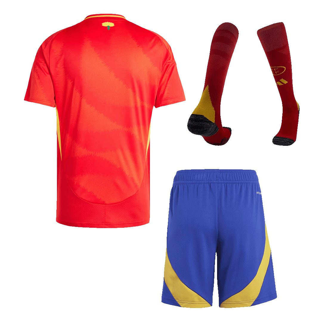 Spain Home Football Jersey Kit (Jersey+Shorts+Socks) Euro 2024