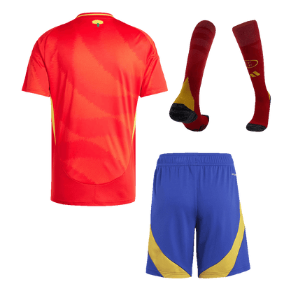 Spain Home Football Jersey Kit (Jersey+Shorts+Socks) Euro 2024