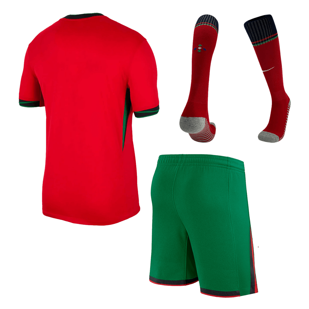 Portugal Home Football Jersey Kit (Jersey+Shorts+Socks) Euro 2024