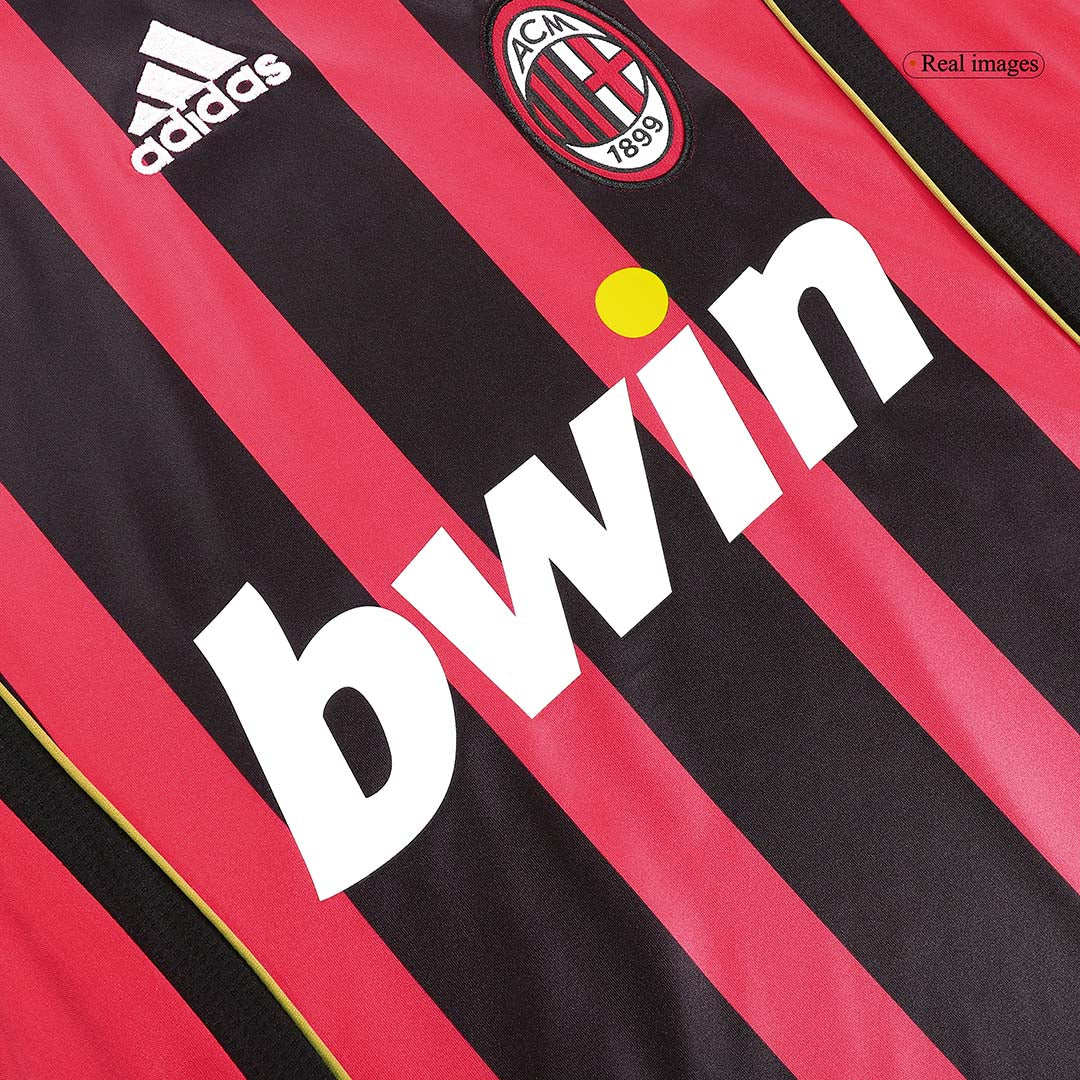 AC Milan 2006/07 Home Retro Long Sleeve Soccer Jersey