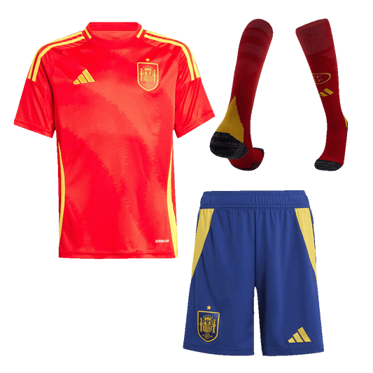 Spain Kid's Home Football Jersey Kit (Jersey+Shorts+Socks) Euro 2024