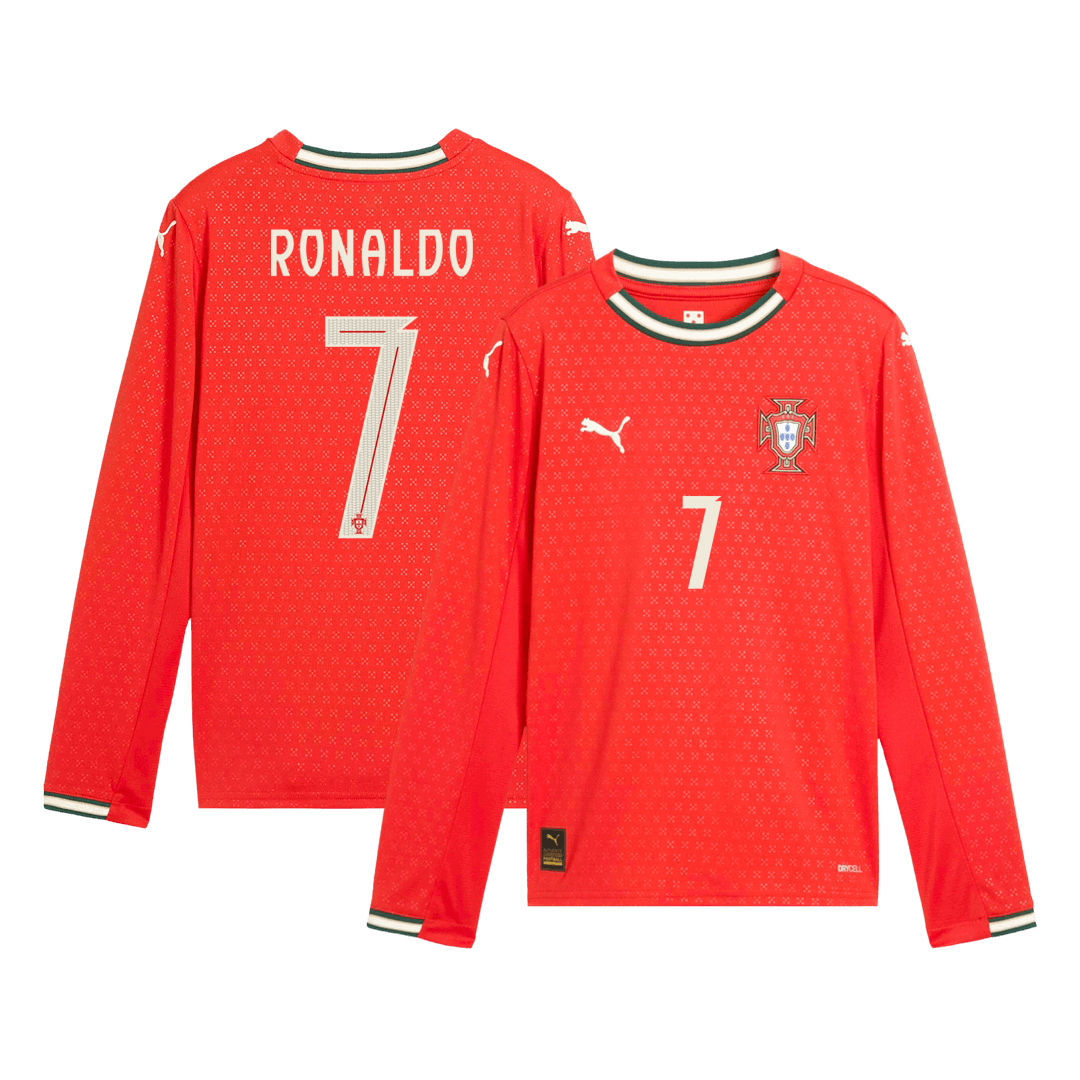 RONALDO #7 Portugal Home Long Sleeve Football Jersey 2025 Red