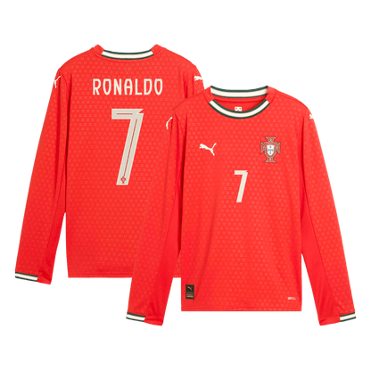 RONALDO #7 Portugal Home Long Sleeve Football Jersey 2025 Red